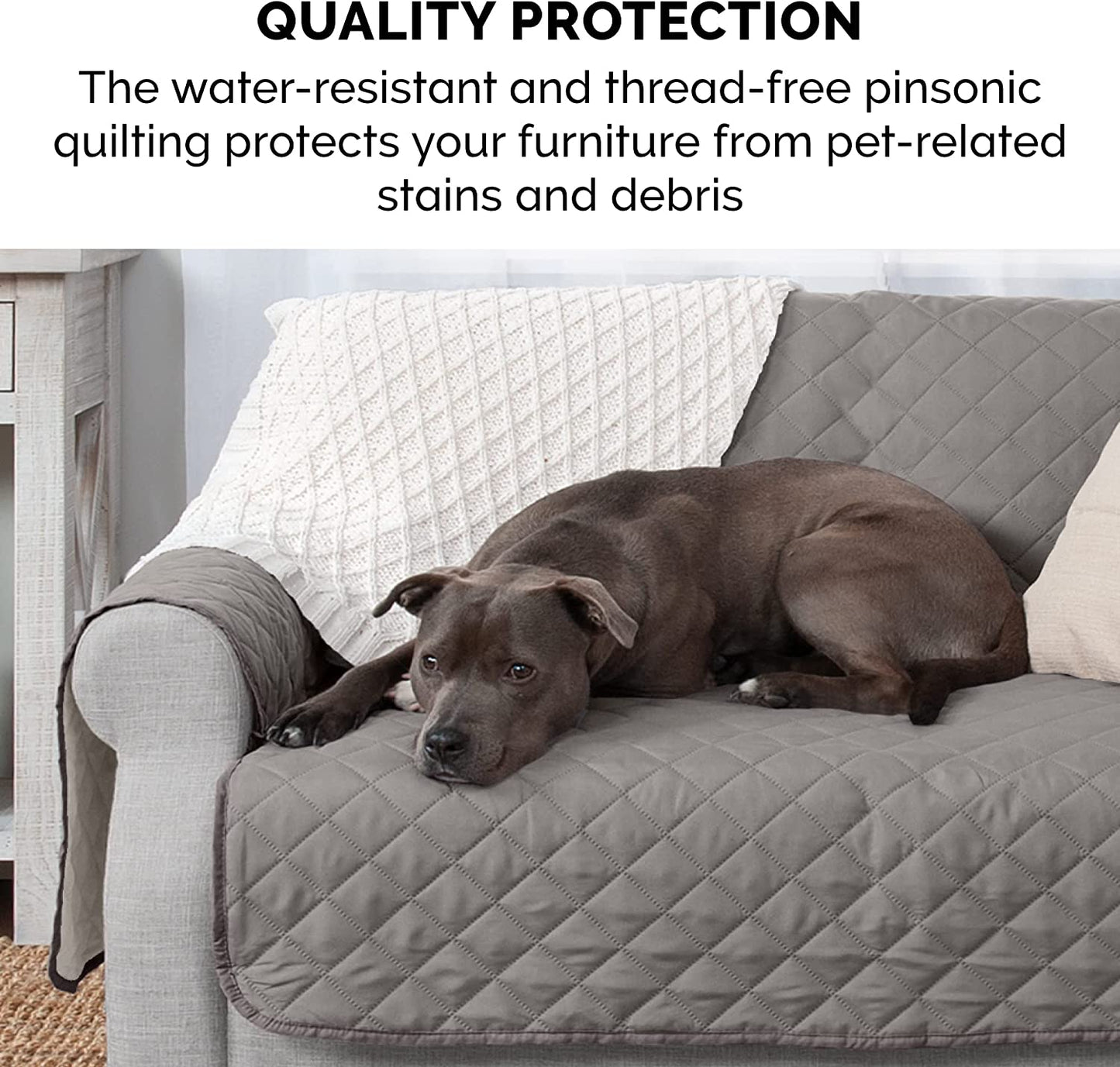 Furniture Cover for Dogs and Cats - Water-Resistant Living Room Furniture Protector for Chairs, Recliners, Loveseats, & Sofas - Multiple Colors, Sizes, & Styles