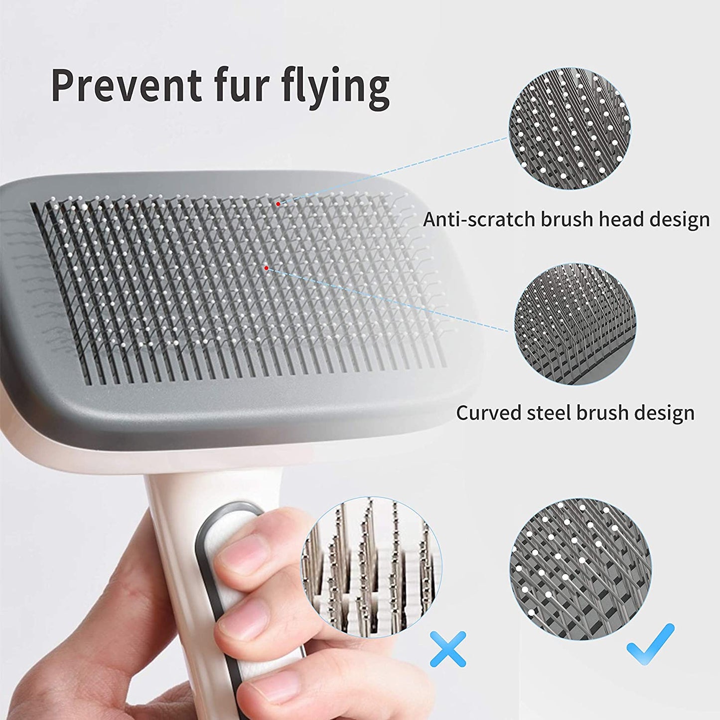 Self Cleaning Dog Brush for Long Haired Short Haired Dogs, Slicker Brush for Dogs Shedding Grooming, Dog Hair Brush for Large Medium Pets, Wire Cat Fur Brush, Pet Brush for Cats, Pet Hair Comb